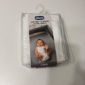 Chicco Lullaby Playard Fitted Sheets 2-Pack 27" X 39" White Soft Polyester For L